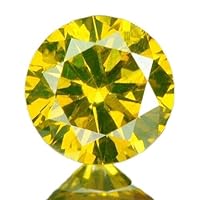 0.18 cts CERTIFIED Round Cut SI2 Vivid Canary Yellow Loose Natural Diamond 21323 by IndiGems