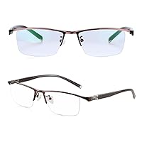 Transition Photochromic Reading Glasses For Men Half Rim Eyeglasses UV Protection Sunglasses