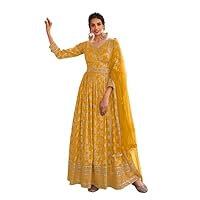 Design a new Embroidered Jacquard Dola Silk Anarkali Suit for ready to wear