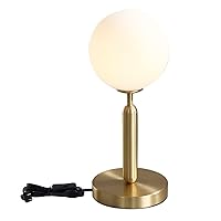 KCO Lighting Modern Gold Metal Table Lamp Mid Century Bedside Table Lamp with Matte Globe Golden Indoor Standing Light for Bedroom Vanity Living Room