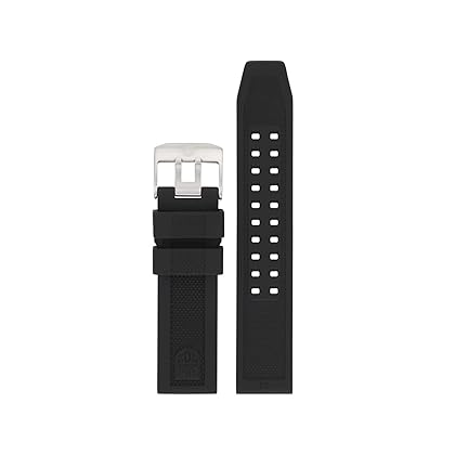 Genuine Luminox Watch Bands FPX.3050.20Q.2.K - Strap Replacement 23 mm Black Rubber Strap with Steel Buckle for Navy Seals Series 3050