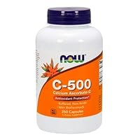 VitaminC-500, ASCORBATE, 250 Caps by Now Foods (Pack of 4)