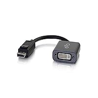 C2G Legrand DisplayPort to DVI, Active, Male to Female Displayport Cable, Black DisplayPort Cable, 8 Inch Digital Display Cable, 1 Count, C2G 54317