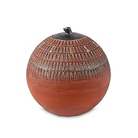 Hand Made Cremation urn for Ashes Brick red | This Hand Made Cremation urn for Human red is Made in a Modern Pottery Where The Craft and Love for The Work Stands Central | legendURN USA and Canada
