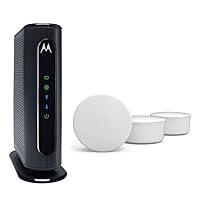 Motorola MB7420 Cable Modem + Q11 Wi-Fi 6 Mesh 3 Pack | Approved for Comcast Xfinity, Cox, and Spectrum | Separate Modem and Mesh Bundle