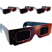 Solar Eclipse Glasses - CE and ISO Certified - AAS recommended - USA 2024 Total Solar Eclipse Viewing Sunglasses - Sun Safe Shades for Adults or Kids (4 Pack