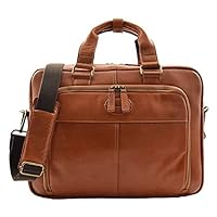 DR279 Men's Briefcase Genuine Soft Leather Laptop Bag Tan
