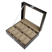 Faux Leather Organizer Watch Box Faux Leather Storage Case Gift Jewelry Display Boxes High End 10 Slots Grids Watches