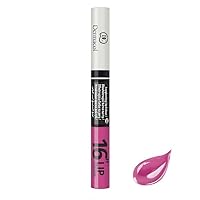 Dermacol - 16-Hour Lip Colour, Highly Pigmented Glossy Lip Stain, Two-Phase Lip Plumper Gloss, Kissproof Lip Makeup Products with Matte and Glitter Finish, No.8 Raspberry Pink Lipstick, 7.1 mL