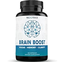 Brain Boost by Nootrix - 60 Capsules - Premium Nootropic Supplement - Improves Cognitive Function & Memory, Enhances Focus, Boosts Concentration & Provides Clarity for Men and Woman