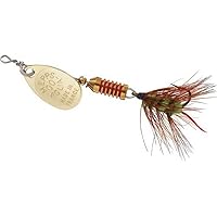 Mepp's Aglia Ultra Lite Wooly Worm Single Hook Fishing Lure, 1/18-Ounce, Gold/Green Tail