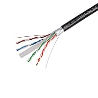Cables Direct Online CAT6 1000FT Outdoor 23 AWG 550MHz Cable FTP Wire Solid Direct Burial UV (1000FT, FTP (Shielded))