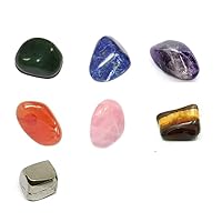Presents 7 Chakra Tumble Stone Green Jade, Lapis Lazuli, Amethyst, Carnelian, Rose Quartz, Tiger's Eye, Pyrite Reiki Crystal Stones #Aport-5798