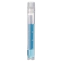 RingSeal Cryogenic Vials, 5.0ml, Sterile, Internal Threads, Self-Standing, Attached Screwcap with O-Ring Seal, case of 500, Globe Scientific 3034-5
