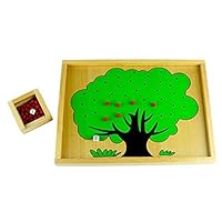 Montessori Children Math Teaching Aids Montessori Baby Wood Apple Tree Box Toy Number Matching Wood Math Count Education Toys