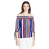 Women's Off The Shoulder Top, Vacation Stripe, S