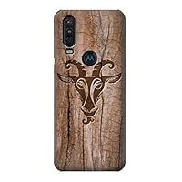 R2183 Goat Wood Graphic Printed Case Cover for Motorola One Action (Moto P40 Power)