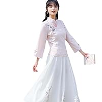 Chinese Style Traditional Embroidery Women Elegant Blouse Vintage National Style Blouse Women Graceful Cheongsam Top