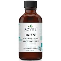 Liquid Iron 10 mg - Increase Energy and Blood Levels Without Nausea or Constipation – Liquid Iron Drops for Men, Women, and Kids - BlackBerry Vanilla Flavor - 4 fl oz. Kosher Certified