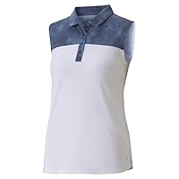 PUMA Women's Golf 2020 Tie Dye Blocked Sleeveless Polo