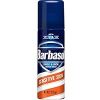 Barbasol Shaving Cream Sensitive Skin Travel Size (Pack of 6)