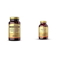 SOLGAR Glucosamine Hyaluronic Acid Chondroitin MSM, 120 Tablets & 1300 mg Omega 3-6-9, 120 Softgels - Fish Oil Supplement