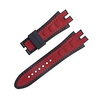 28mm Nubuck Leather Belt Silicone Watch Band Accessories Fit For Roger Dubuis Strap For EXCALIBUR Series
