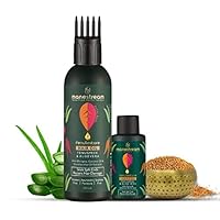 yellow silver Ayurvedic Hair Oil with Fenugreek, Bhringraj & Aloe Vera for Men Women | Free Mini Shampoo 30ml - Pack of 2