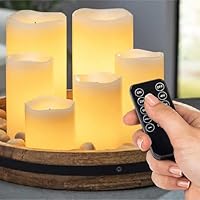 Gerson 6-Piece LED Flameless Candle Set, Yellow