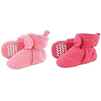 Hudson Baby Quilted Booties, 2-Pack