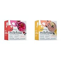 UpSpring Milkflow Electrolyte Breastfeeding Supplement Drink Mix with Fenugreek | Berry Flavor | 16 Drink Mixes+ No Fenugreek | Elderberry Lemonade Flavor | 16 Mixes