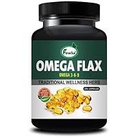 KC Omega Flax Capsule, Fatty Acid Capsules-Flax Seeds Oil-Strong Source of Immunity Booster| Healthy Heart & Brain, Flax Seed Oil Capsules | Supplement for Men Women (100% Herbal) 30N