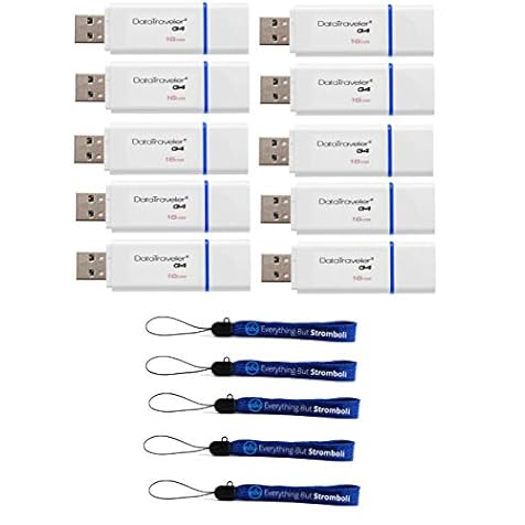 Kingston (TM) 16GB Flash Drive DTIG4 (10 Pack) Flash Drive USB Sticks with (5) Everything But Stromboli (TM) Lanyard