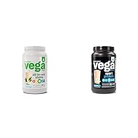 Organic All-in-One Vegan Protein Powder, French Vanilla -Superfood Ingredients, Vitamins & Premium Sport Protein Vanilla Protein Powder, Vegan, Non GMO, Gluten Free Plant Based Protein Powder