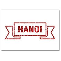 Hanoi Ribbon. Red Hanoi Grunge Band Sign Fridge Magnet