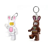 LEGO Classic Bunny Suit Guy and Chocolate Bunny Keychain Light Bundle