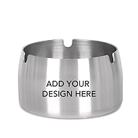 Custom Metal Ashtray Personalized Windproof Ashtray Stainless Steel Ashtray Pretty Ashtray Office Gift Ideas Custom Gift-Gray