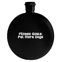 Fitness Goals: Pet More Dogs - Drinking Alcohol 5oz Round Flask