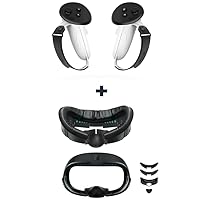 AMVR Face Cover Pad Facial Interface and Controller Grips Compatible with Meta/Oculus Quest 3 Accessories