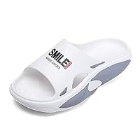 GSLMOLN Men's Comfortable Shower Bathroom Non-Slip Quick Drying Home Slippers, Beach Sandals Open Toe Thick Sole Platform Shoes