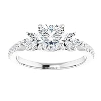 2.70 CT Round Moissanite Engagement Ring Wedding Eternity Band Vintage Solitaire Halo Setting Silver Jewelry Anniversary Promise Vintage Ring Gift for Her