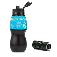 Classic Water Filter Bottle. 25oz/75cl. Provides Safe Water in Emergencies. Incl. 3-in-1 Purifier Filter