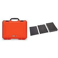 Nanuk 910 Waterproof Hard Case Empty - Orange + Nanuk Foam Inserts for 910 Nanuk Case, Black