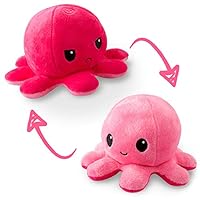 The Original Reversible Octopus Plushie - Light Pink + Dark Pink - Cute Sensory Fidget Stuffed Animals That Show Your Mood 4 inch