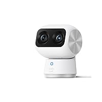 eufy Security Indoor Cam S350, Dual Cameras, 4K UHD Resolution Security Camera with 8× Zoom and 360° PTZ, Human/Pet AI, Ideal for Baby Monitor/ /Home Security, Dual-Band Wi-Fi 6, Plug in