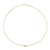 14k Yellow Gold 6x4 Oval Citrine Mirrored Chain Bracelet With Lobster Clasp 7.25 Inch Jewelry for Women