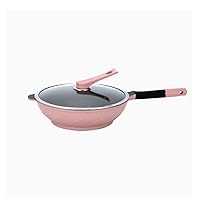 CHCDP Thickening Stone Wok Non-Stick Frying Pan with Cover Pancake Steak Pan Cooking Pot for Gas Cooker