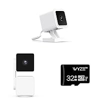Cam v3 with Color Night Vision & Cam Pan v3 Indoor/Outdoor IP65-Rated 1080p Pan/Tilt/Zoom Wi-Fi Smart Home Security Camera & Google Assistant & Expandable Storage 32GB MicroSDHC Card, Black