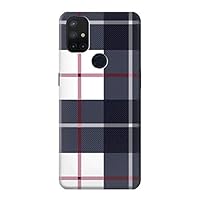 R3452 Plaid Fabric Pattern Case Cover for OnePlus Nord N10 5G