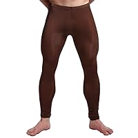 BaronHong Men's Sexy Mesh Sheer Pants Long Johns Night Pants Muscle Tights Leggings